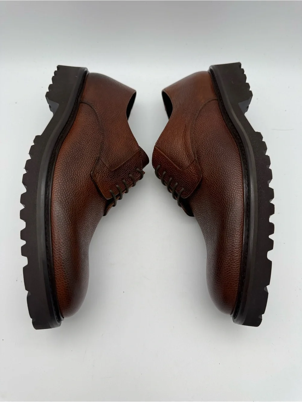 BRAND NEW To Boot New York Adam Derrick Brown Pebble Grain Derby Made Italy Sz 9